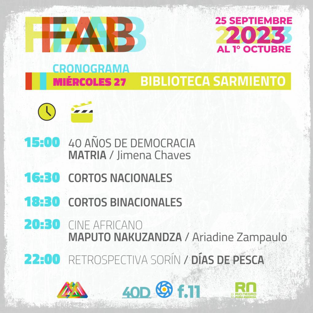 FAB CRONOGRAMA MI&Eacute;RCOLES 27 BIBLIOTECA SARMIENTO