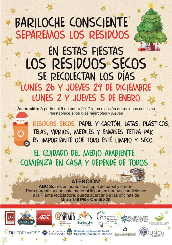 Bariloche consciente, separemos los residuos