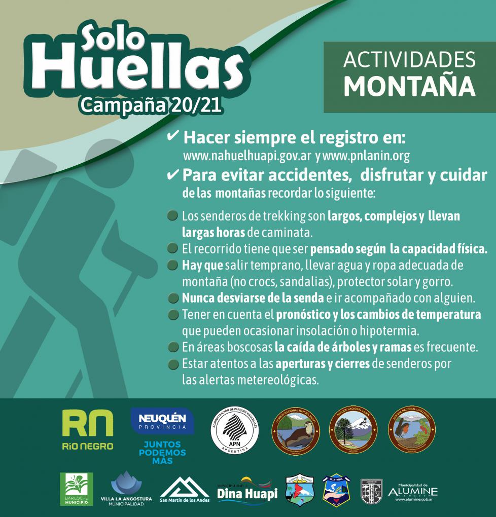 Campa&ntilde;a de prevenci&oacute;n Solo Huellas 20/21 Prevenci&oacute;n y cuidados al realizar actividades en la monta&ntilde;a