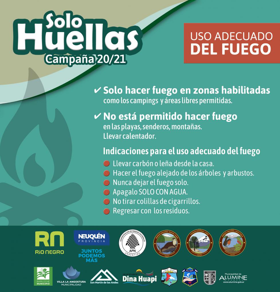Campa&ntilde;a de prevenci&oacute;n Solo Huellas 20/21  El fuego es una herramienta necesaria, solo debe tener un uso responsable