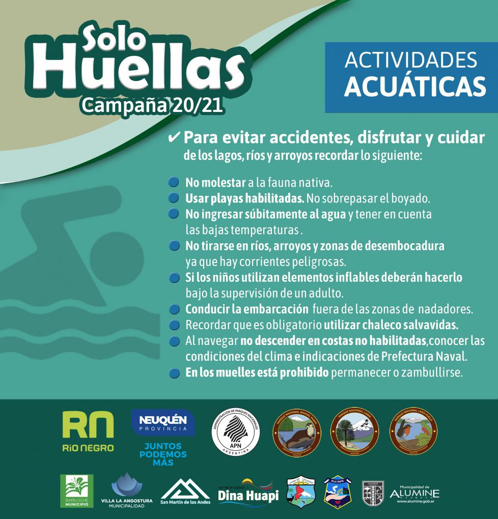 Campa&ntilde;a de prevenci&oacute;n Solo Huellas 20/21 Prevenci&oacute;n y cuidados al realizar actividades acu&aacute;ticas