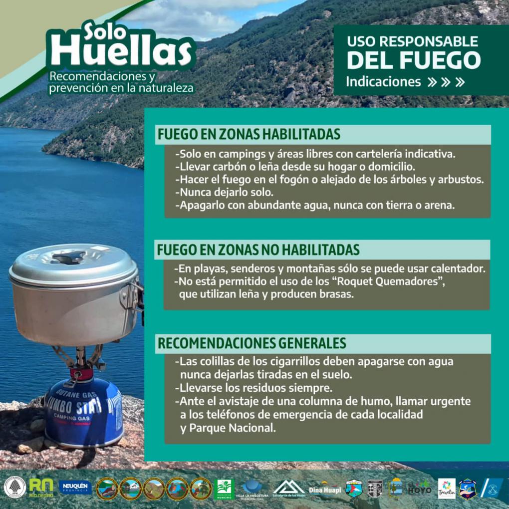 El fuego es una herramienta necesaria, s&oacute;lo debe tener un uso responsable. Campa&ntilde;a regional Solo Huellas. Recomendaciones y cuidados en la naturaleza