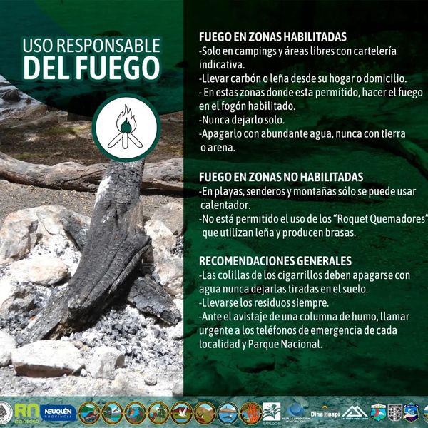 🌱Solo huellas. USO RESPONSABLE DEL FUEGO 
