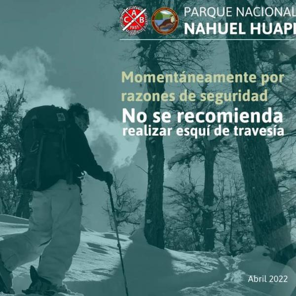 Moment&aacute;neamente por razones de seguridad no se recomienda realizar esqu&iacute; de traves&iacute;a en la monta&ntilde;a