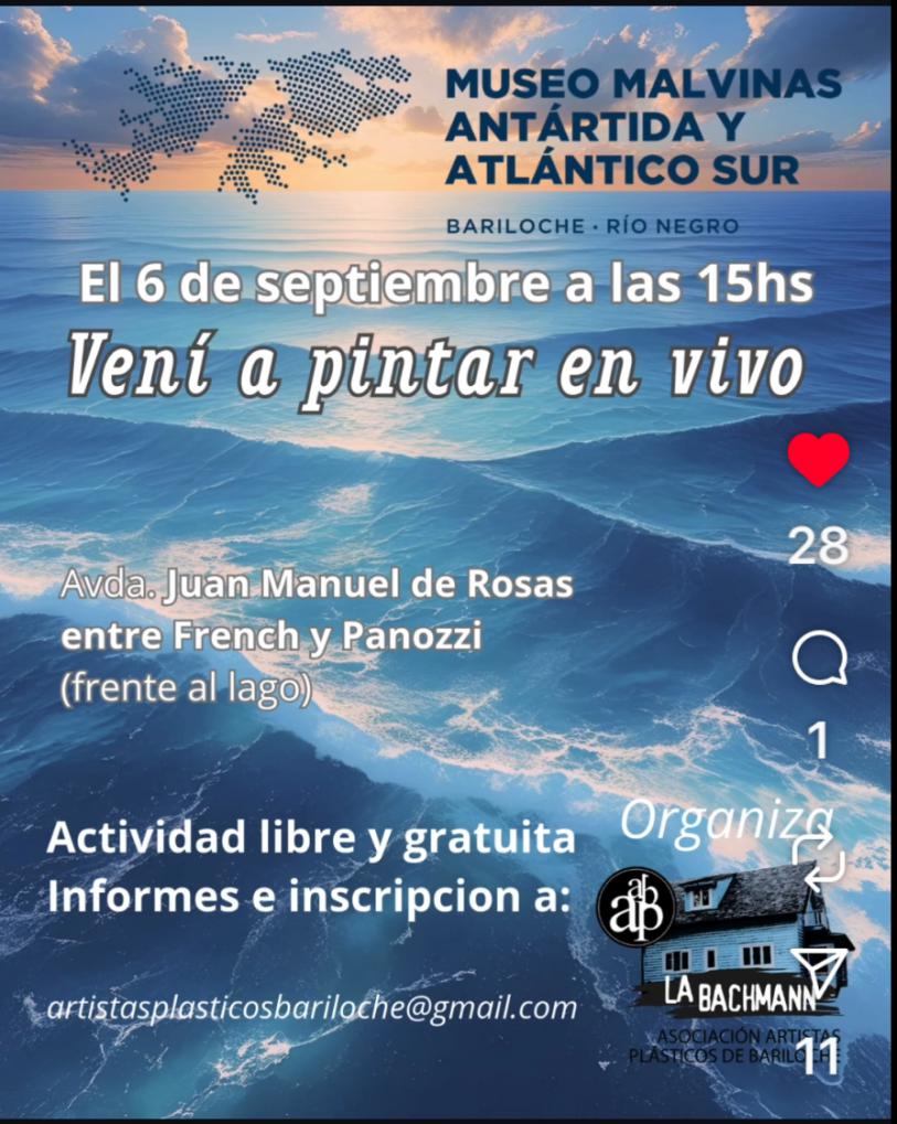 VENI A PINTAR/DIBUJAR EN VIVO!  06/sep. 15 horas. MUSEO MALVINAS , ANT&Aacute;RTIDA Y ATL&Aacute;NTICO SUR