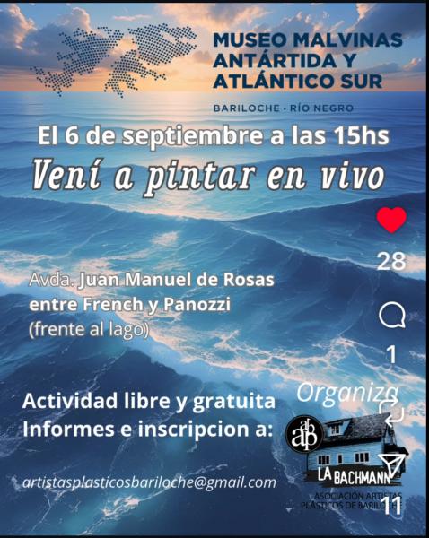 VENI A PINTAR/DIBUJAR EN VIVO!  06/sep. 15 horas. MUSEO MALVINAS , ANT&Aacute;RTIDA Y ATL&Aacute;NTICO SUR