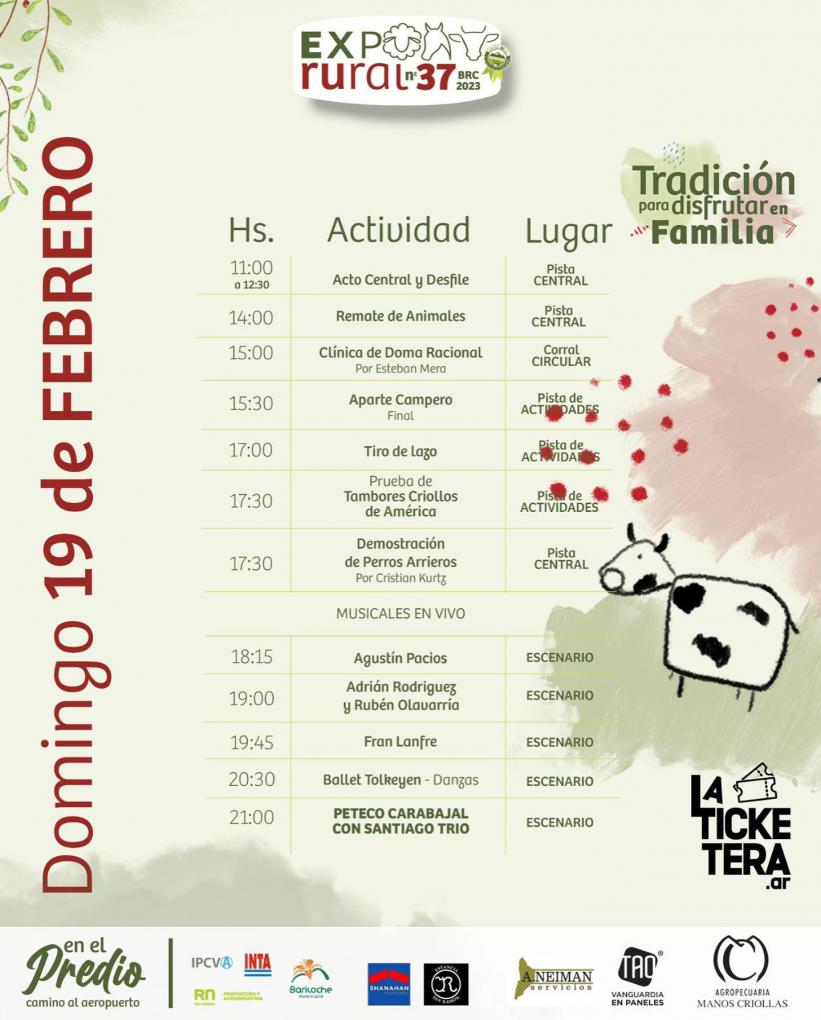 EXPO RURAL 37 programa de actividades Domingo 19