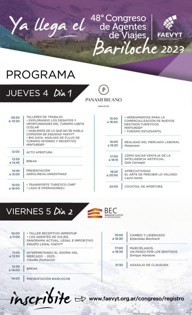48 Congreso de agentes de viajes. Bariloche 2023