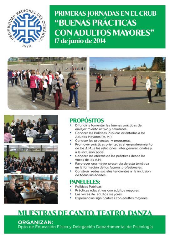 PRIMERA JORNADA  SOBRE BUENAS PR&Aacute;CTICAS CON ADULTOS MAYORES EN EL CRUB.