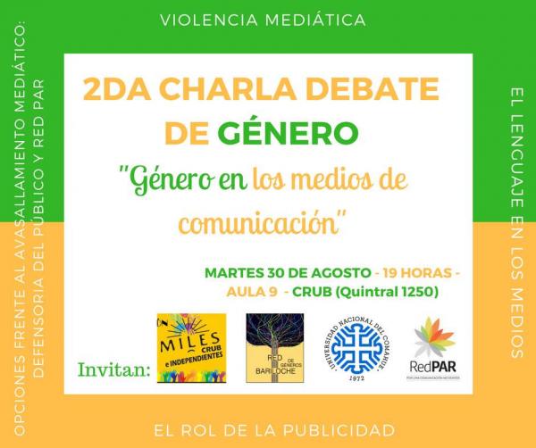 Ciclo de charlas de la Red de G&eacute;nero en la UNCo Bariloche G&eacute;nero en los medios