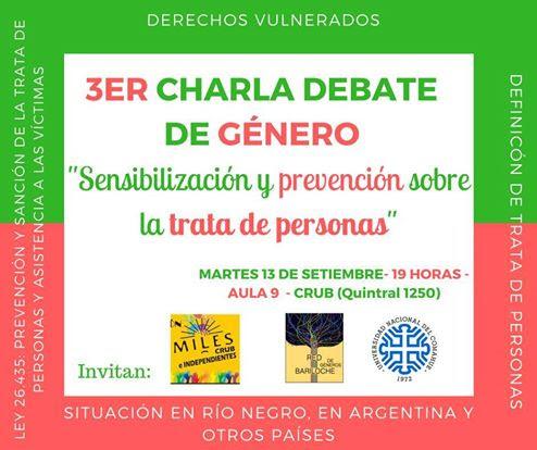 Charla sobre Trata de Personas. Red de G&eacute;nero Bariloche