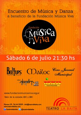 "Encuentro de m&uacute;sica y danza a beneficio de la Fundaci&oacute;n M&uacute;sica Viva"