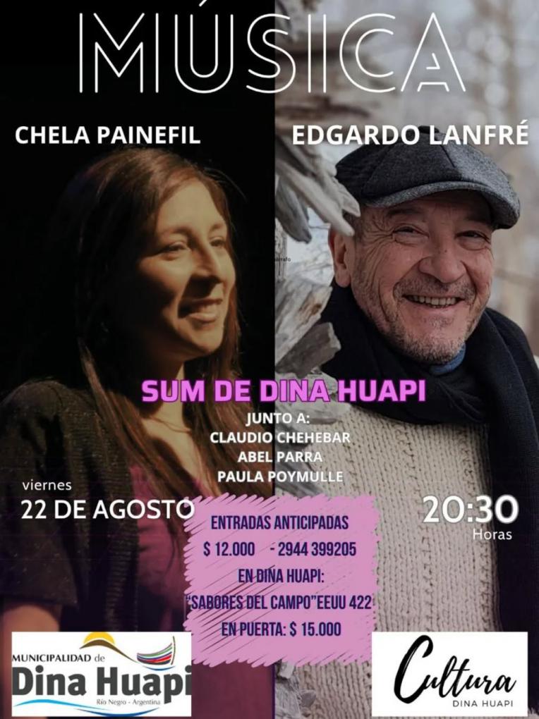 Chela Painefil y Edgardo Lanfr&eacute; en Dina Huapi