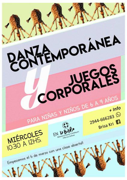 Danza contemporánea en la Biblio Popular Carilafquen
