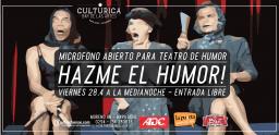 Hoy Improacci&oacute;n en vivo y luego Escenario Abierto de Teatro Humor
