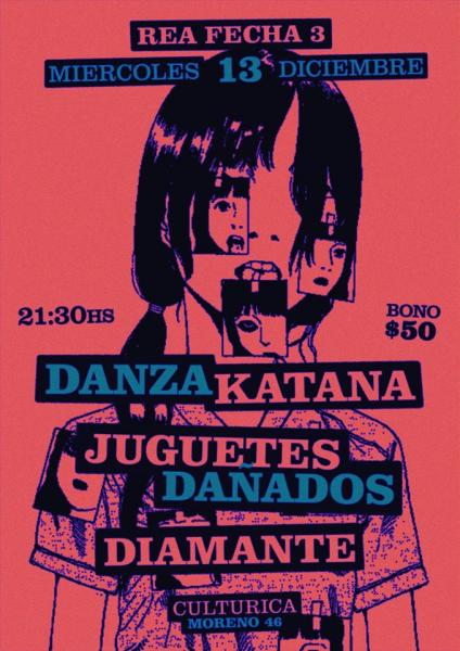 Diamante, Juguetes Dañados y Danza Katana en vivo