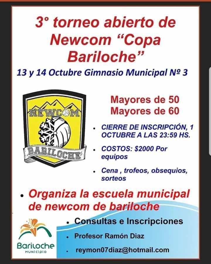 Se viene el 3&deg; Torneo Abierto de Newcom Copa Bariloche