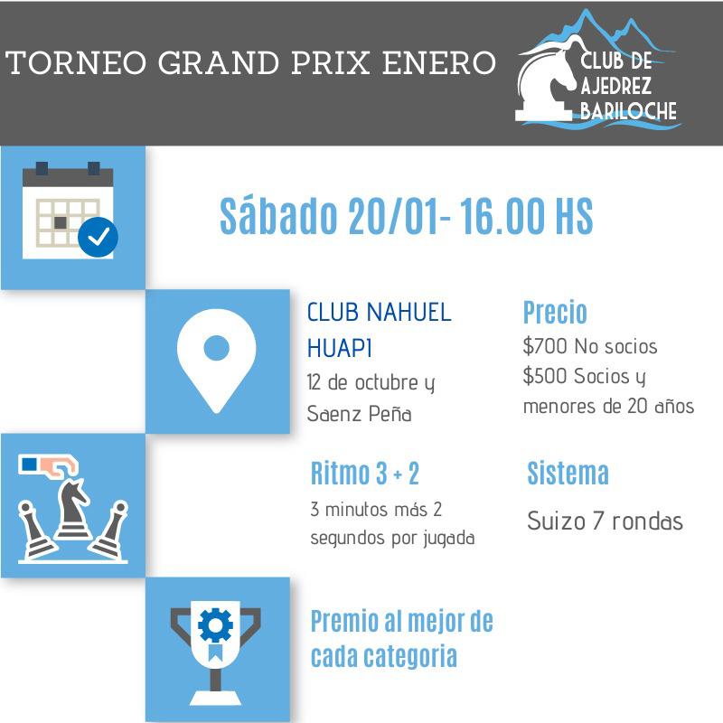 AJEDREZ  EL GRAND PRIX DEL MES SE JUGAR&Aacute; EL S&Aacute;BADO 20 DE ENERO