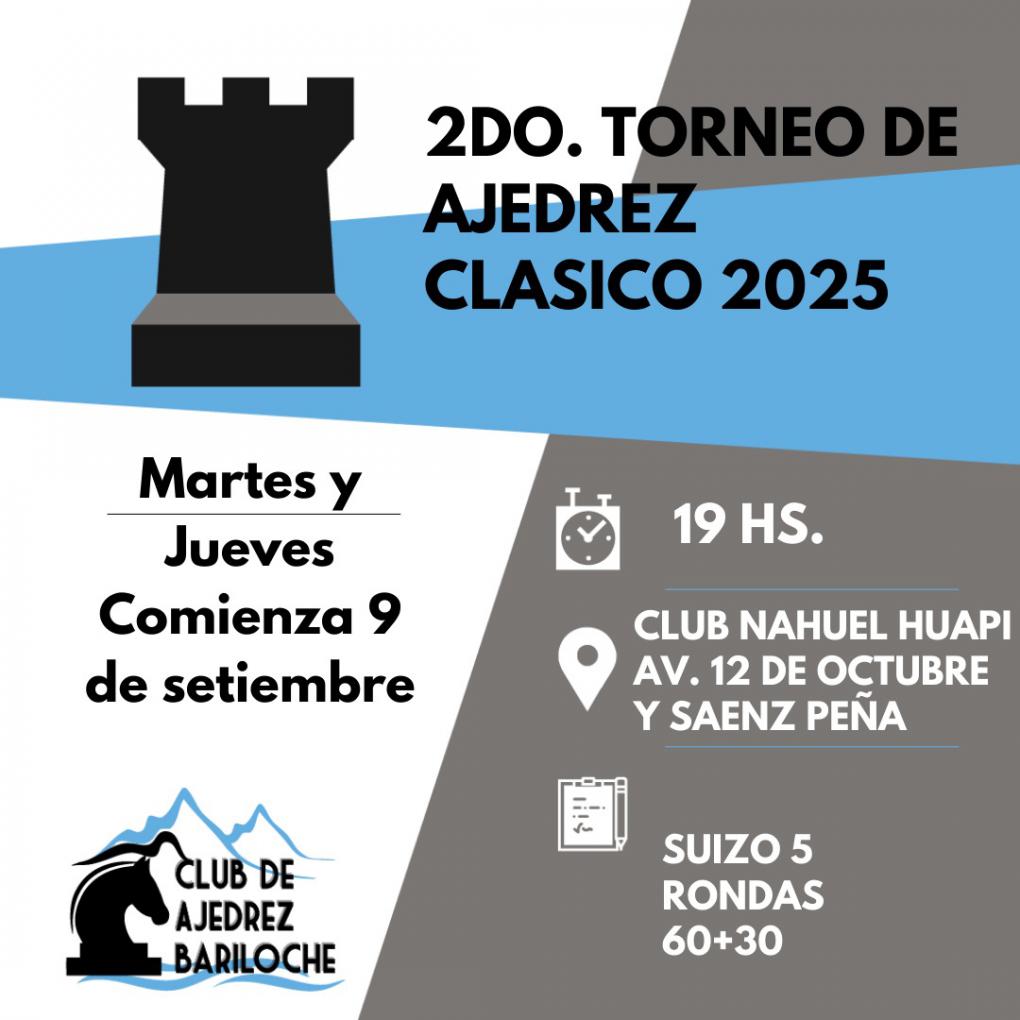AJEDREZ: EL 2DO. TORNEO PENSADO COMENZAR&Aacute; EL MARTES 9 DE SETIEMBRE