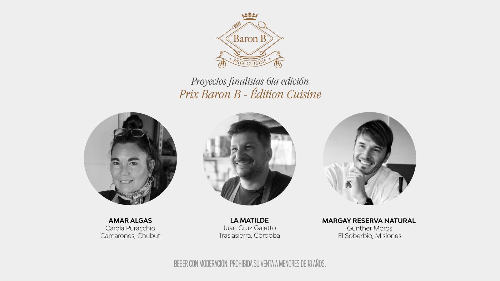  El Prix Baron B - &Eacute;dition Cuisine anuncia los los tres proyectos finalistas de la 6ta. edici&oacute;n