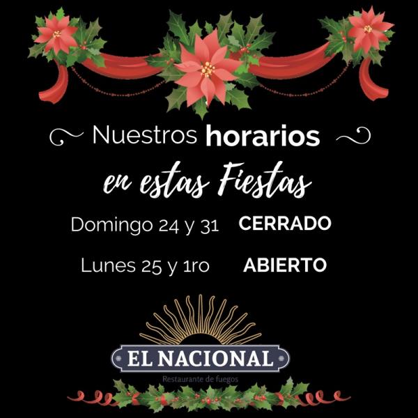 Queremos recordarles cuales son nuestros horarios de atenci&oacute;n para estas Fiestas!🎅🕗