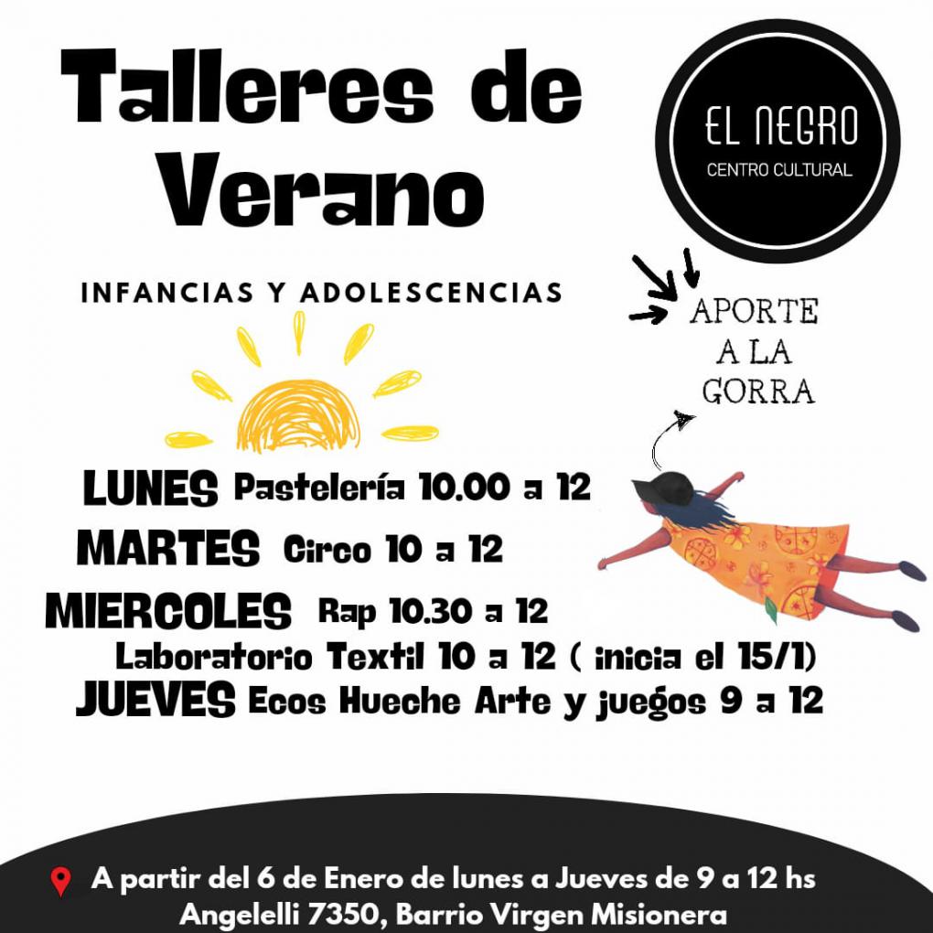 ☀️Talleres de Verano en el Centro Cultural El Negro☀️