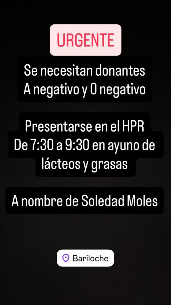  URGENTE Se necesitan donantes A negativo y O negativo