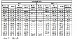 Modificación de recorrido y horarios línea 10 y 11 por temporada verano