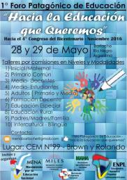 1 ° FORO PATAGÓNICO DE EDUCACIÓN en Bariloche