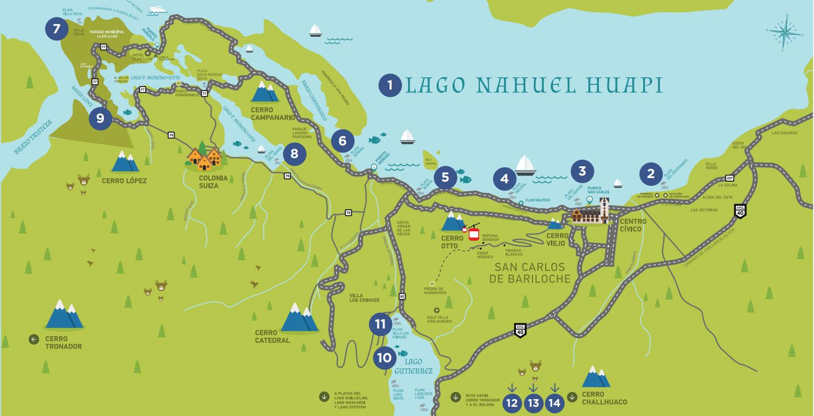 Balnearios y Playas en Bariloche