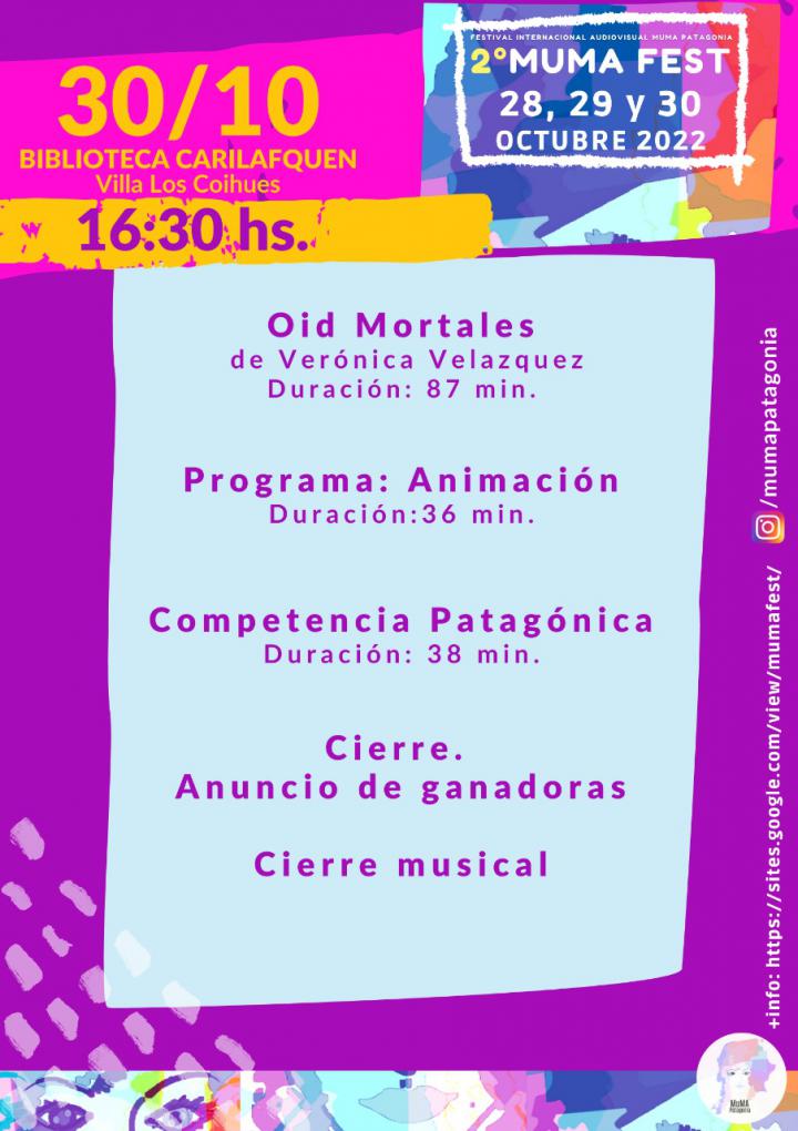 2&deg; MUMA Fest - Programaci&oacute;n 30/10