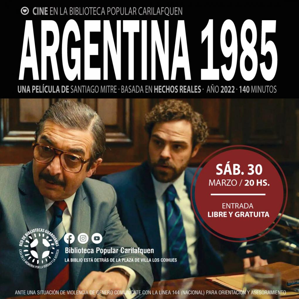 Cine en la Biblioteca Popular Carilafquen:  Argentina, 1985