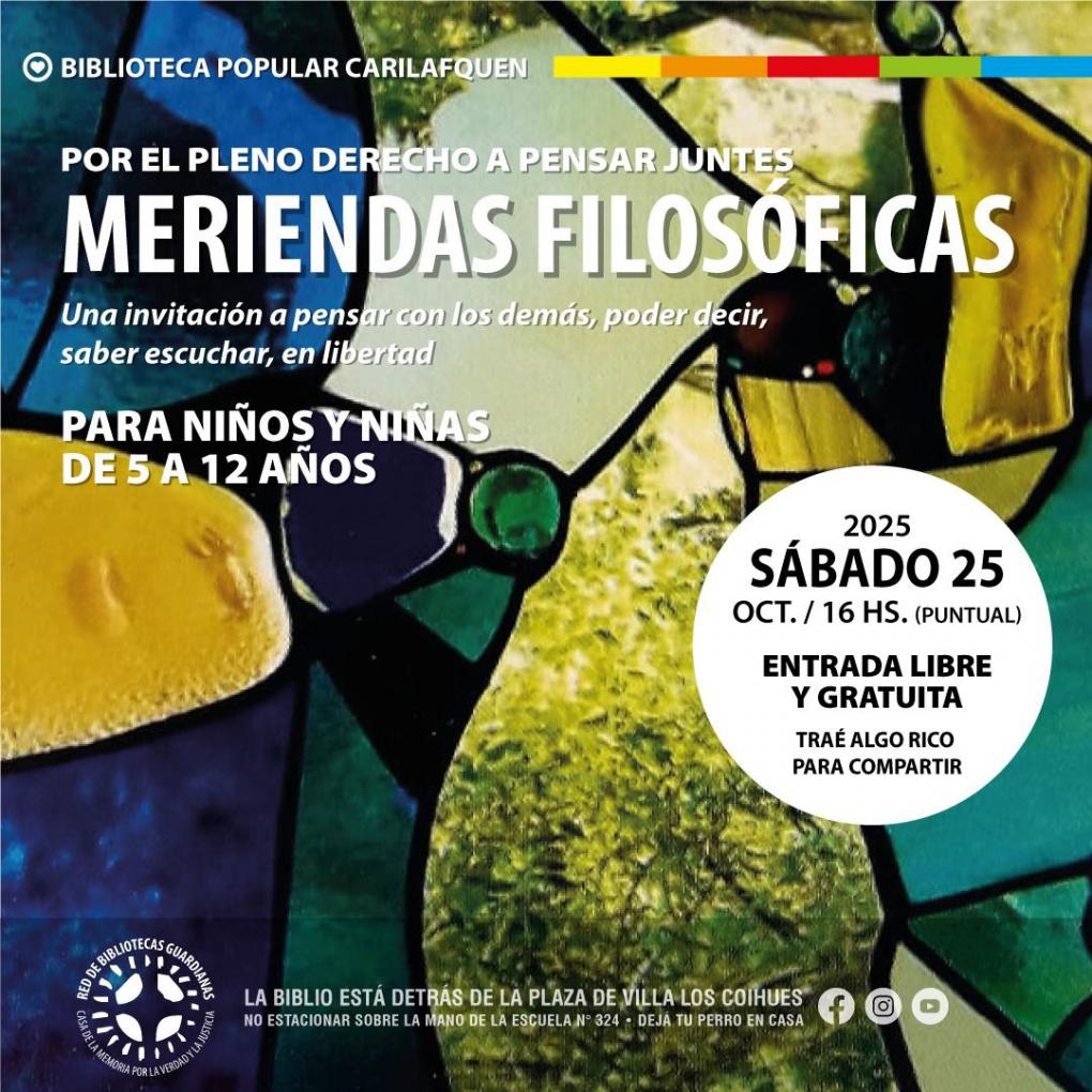 La Biblio te convida:  Meriendas Filos&oacute;ficas