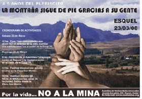 Esquel: 5º aniversario del NO A LA MINA