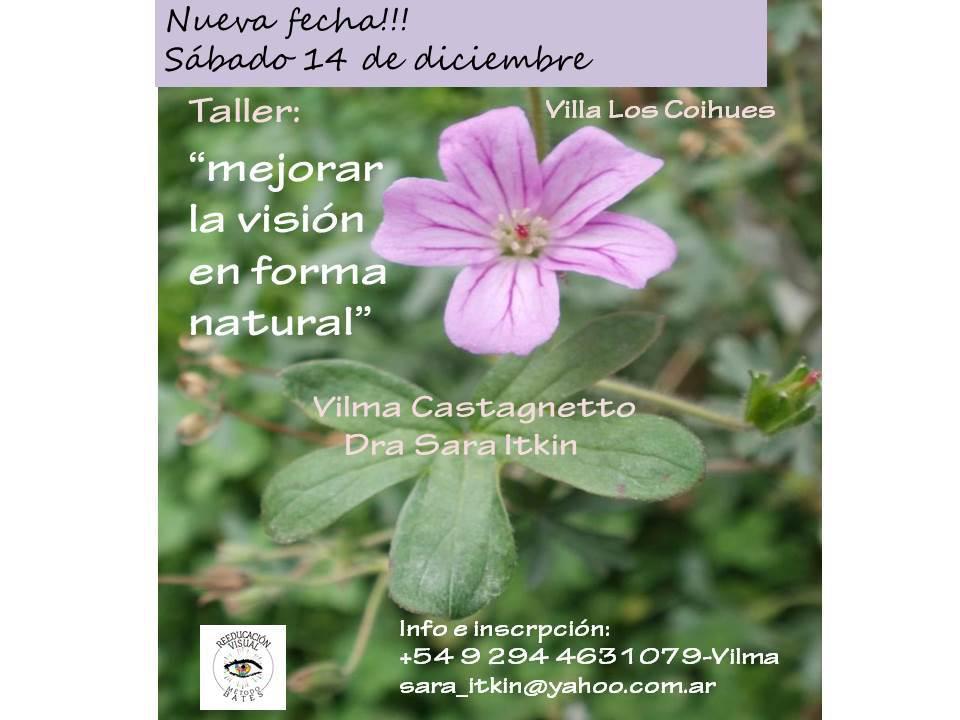Taller de "Visi&oacute;n Natural" S&aacute;bado 14 de diciembre