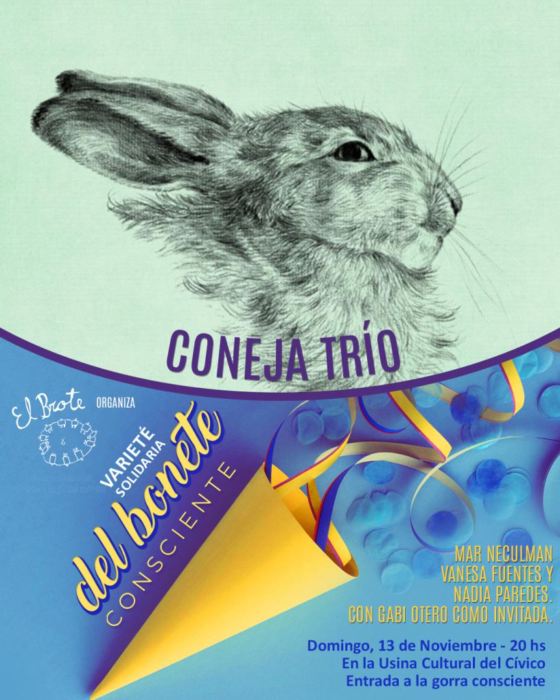 Gran Variet&eacute; solidaria 🥳 Del Bonete consciente: Grupo musical Coneja tr&iacute;o,