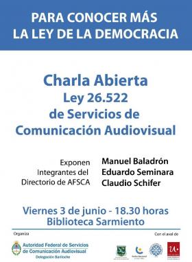 Charla Abierta sobre la Ley de Servicios de Comunicaci&oacute;n Audiovisual